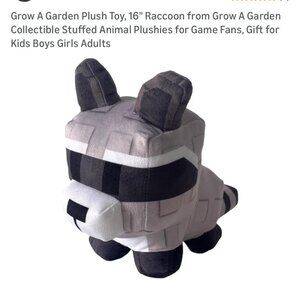 Stuffed Animal Racoon perfect for those who love Minecraft-New